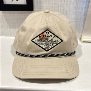 Men’s Beige Ariat Cap with Embroidered Patch NWOT
